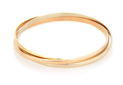 Cartier Trinity 18k Tri Color Gold Three Bangles Size 64