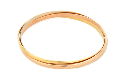 Cartier Trinity 18k Tri Color Gold Three Bangles Size 64