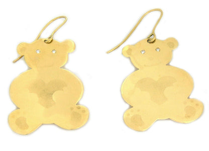 Roberto Coin Diamond 18k Yellow Gold Bear Hook Dangle Earrings