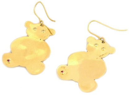 Roberto Coin Diamond 18k Yellow Gold Bear Hook Dangle Earrings