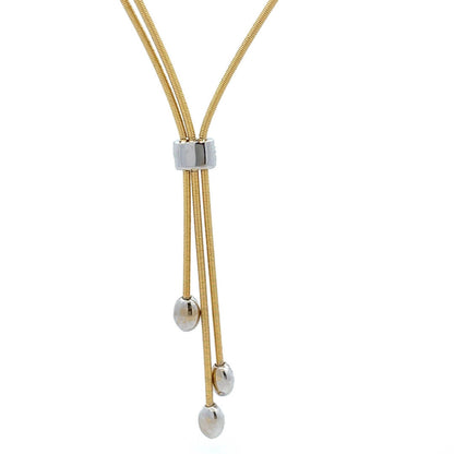 Marco Bicego Santorini Diamond 18k Gold Lariat Triple Strand Necklace