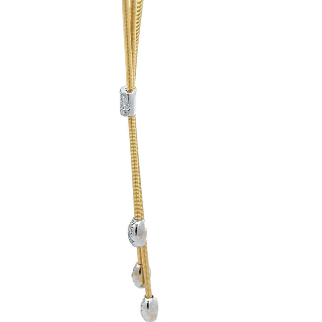 Marco Bicego Santorini Diamond 18k Gold Lariat Triple Strand Necklace