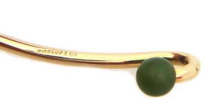 Tiffany & Co. Jade 14k Yellow Gold Wire Hook Bangle Bracelet