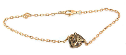 Gucci Le Marche des Merveilles Diamond Onyx Tiger Head 18k Gold Bracelet