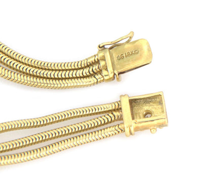 Seidengang Diamond 18k Yellow Gold Diamond Snake Bracelet