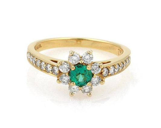 Tiffany & Co. Diamond & Emerald 18k Yellow Gold Floral Ring | Rings | catalog, Designer Jewelry, Rings, Tiffany & Co. | Tiffany & Co.