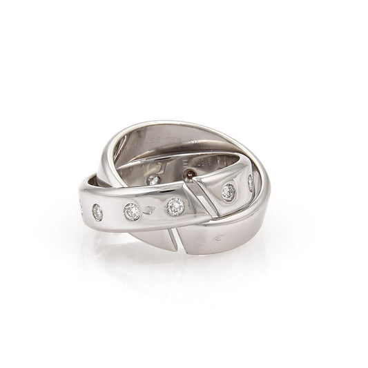 Hermes Diamond 18k White Gold Interlock Double Band Ring Size 51 | Rings | bands, catalog, Designer Jewelry, hermes, Rings | Hermes