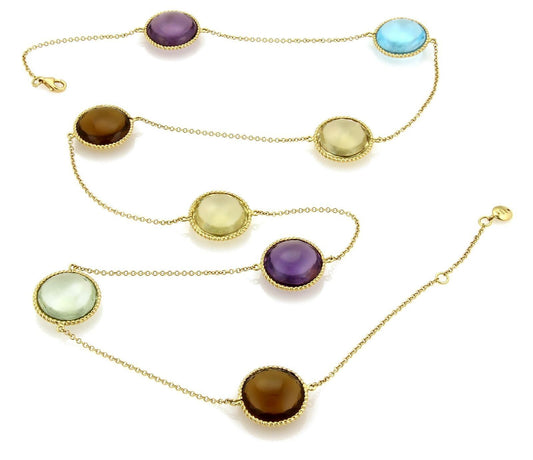 Roberto Coin IPANEMA Multicolor Gems 18k Yellow Gold Long Necklace | Necklaces | catalog, Chains, Designer Jewelry, Necklaces, Roberto Coin | Roberto Coin