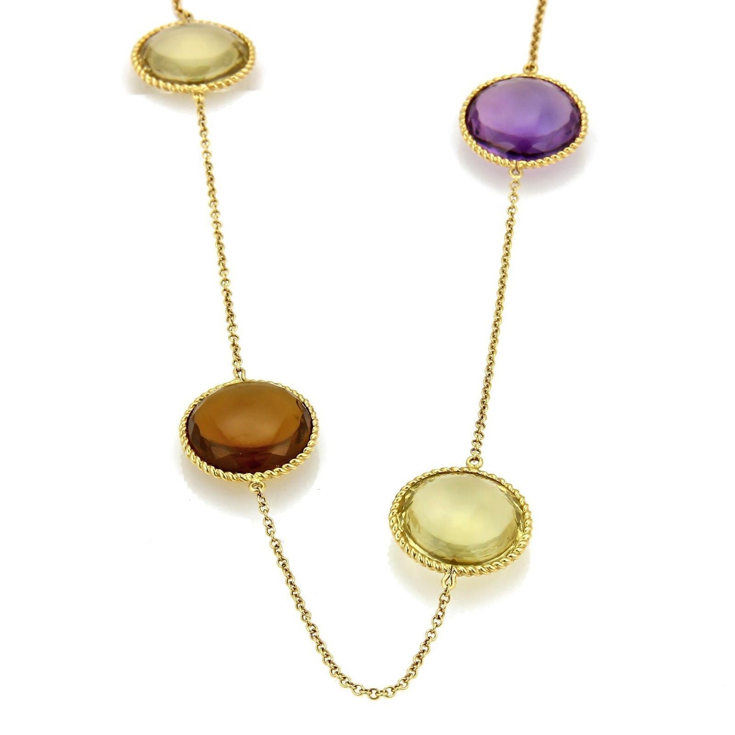 Roberto Coin IPANEMA Multicolor Gems 18k Yellow Gold Long Necklace