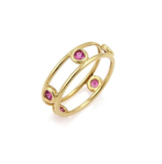 Tiffany & Co. Pink Sapphire By The Yard 18k Yellow Gold Band Ring | Rings | bands, catalog, Designer Jewelry, Rings, Tiffany & Co. | Tiffany & Co.