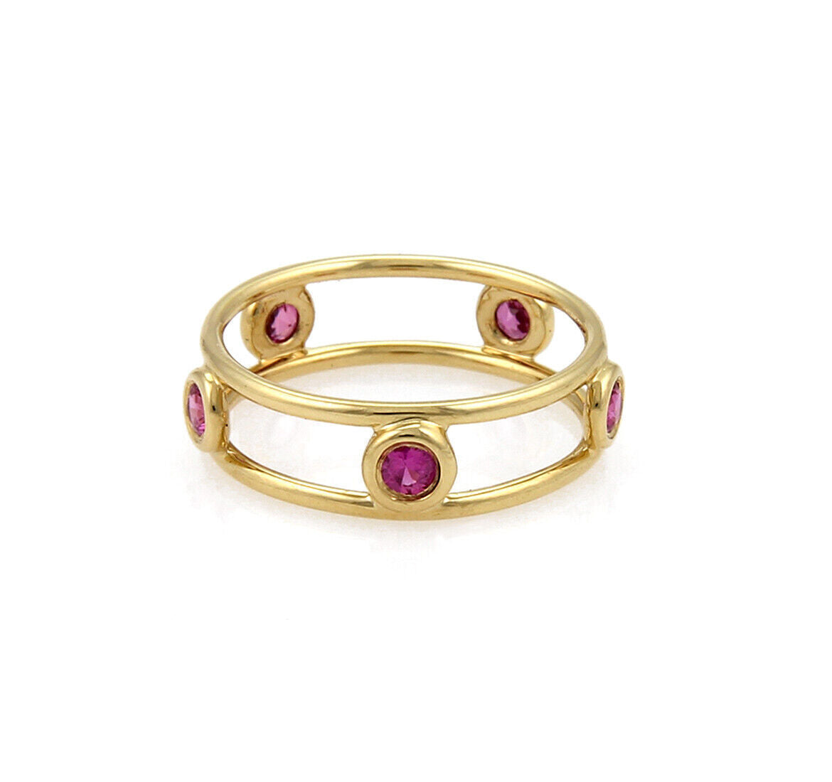 Tiffany & Co. Pink Sapphire By The Yard 18k Yellow Gold Band Ring