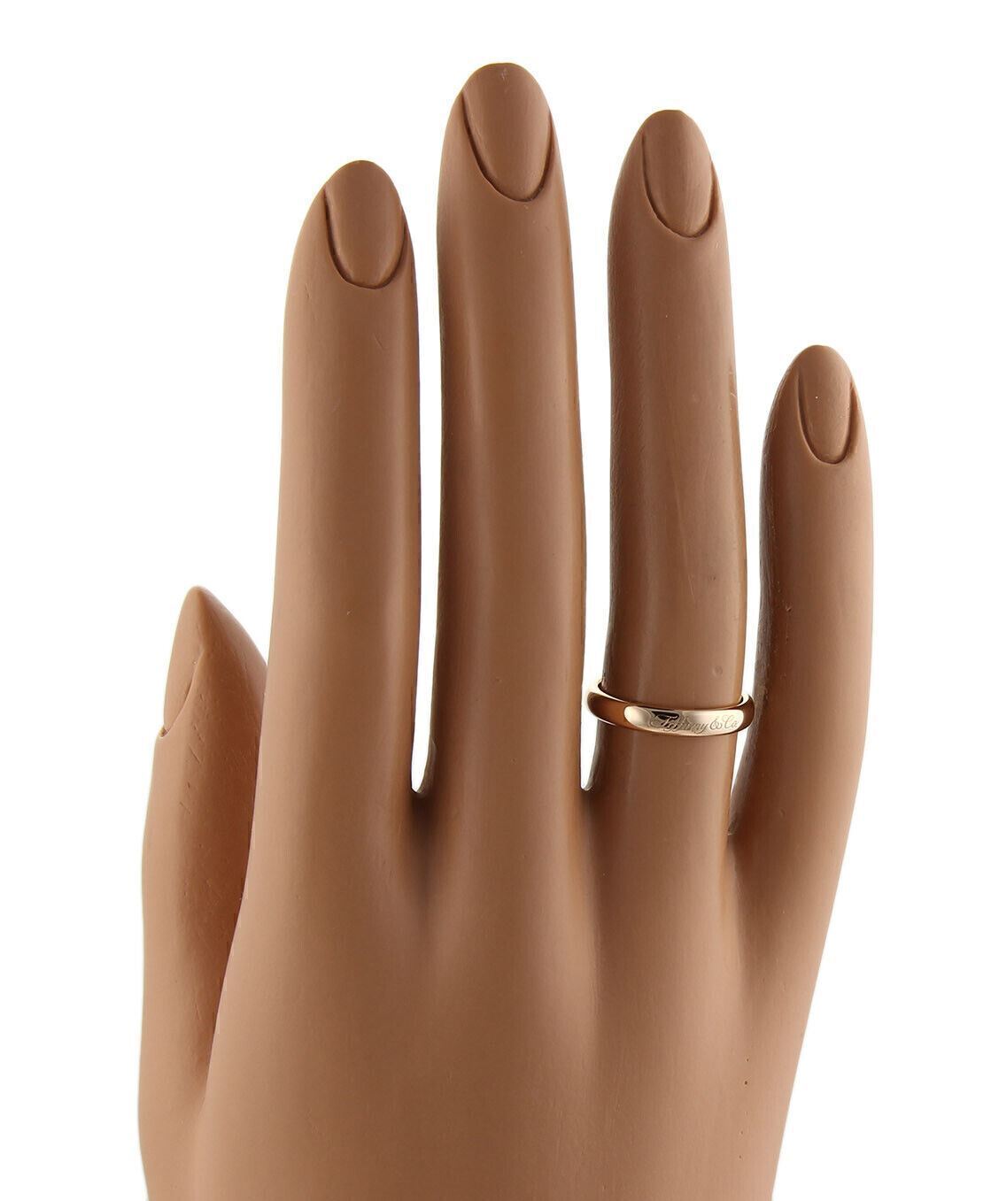 Tiffany Notes 18k Rose Gold 3mm Wide Dome Band Ring Size