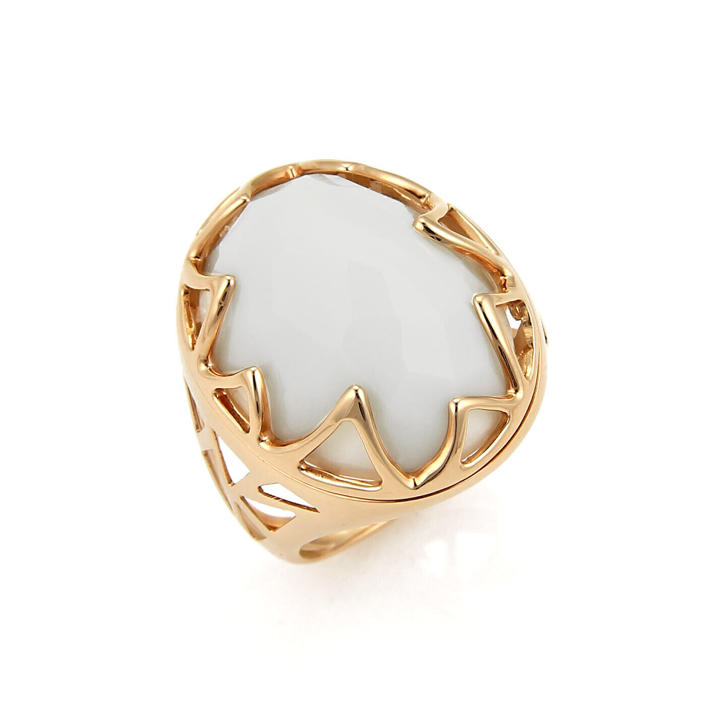 Lalla & Rossana White Agate 18k Rose Gold Dome Ring | Rings | catalog, Designer Jewelry, Lalla & Rossana, Rings | Lalla & Rossana