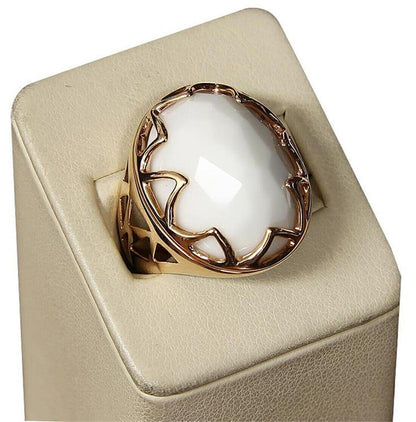 Lalla & Rossana White Agate 18k Rose Gold Dome Ring