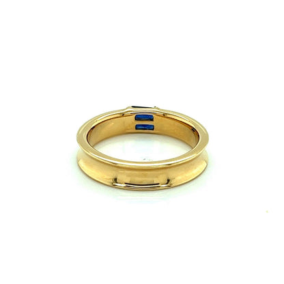 Tiffany & Co. Sapphire 18k Yellow Gold Concave Band Ring-Size 7