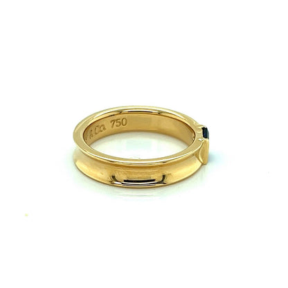 Tiffany & Co. Sapphire 18k Yellow Gold Concave Band Ring-Size 7