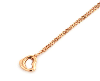 Tiffany & Co. Peretti Mini 18k Rose Gold Open Heart Pendant Necklace