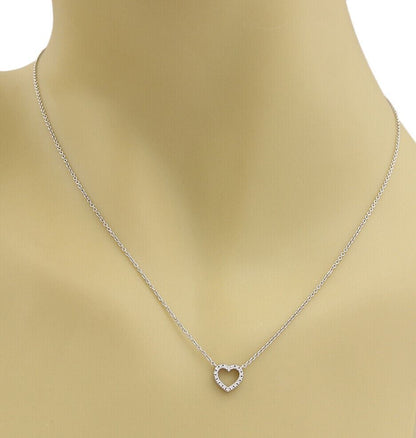 Tiffany & Co. Metro Diamond 18k White Gold Heart Pendant Necklace