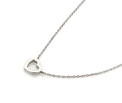 Tiffany & Co. Metro Diamond 18k White Gold Heart Pendant Necklace