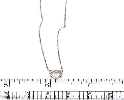 Tiffany & Co. Metro Diamond 18k White Gold Heart Pendant Necklace