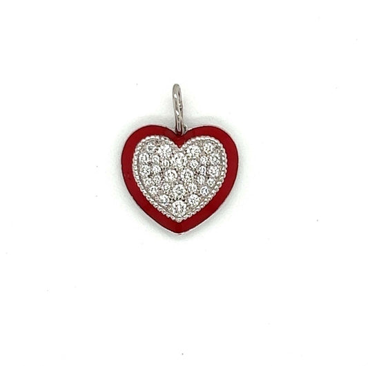 Tiffany & Co. Diamond Enamel Platinum Mini Heart Charm Pendant | Charms & Pendants | catalog, Charms, Designer Jewelry, Pendants, Tiffany & Co. | Tiffany & Co.