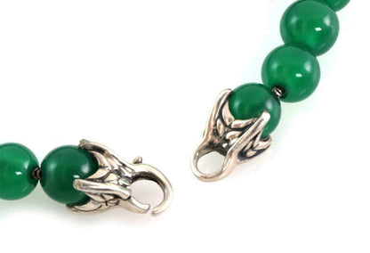 David Yurman Green Onyx Sterling Silver Spiritual Bead Bracelet