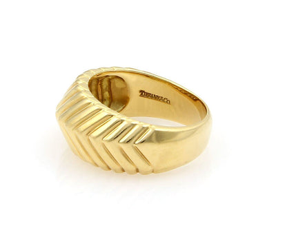 Tiffany & Co. 18k Yellow Gold Chevron Band Ring - Size 6.5