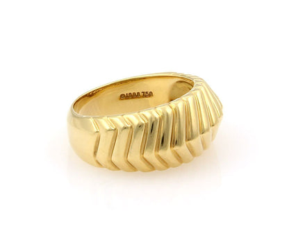 Tiffany & Co. 18k Yellow Gold Chevron Band Ring